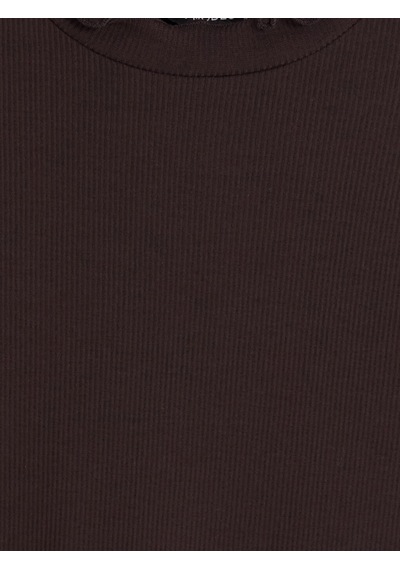Lcw Modest Kahverengi Dik Yaka Kadın Fitilli Body