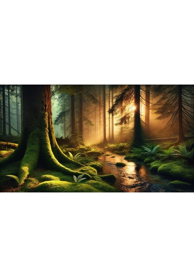 Doğa Ve Manzara Gizemli Orman 03 Çerçevesiz 90x60cm Pvc Tablo