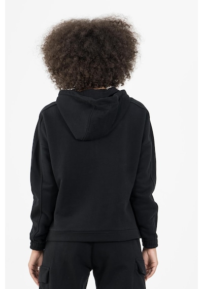 Maraton Sportswear Comfort Kadın Kapşonlu Uzun Kol Basic Siyah Tracktop 22972-siyah Siyah