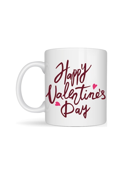 Bezos Happy Valentine S Day Baskılı Porselen Kupa Model 2 Sevgililer Günü Özel Tasarım 22 Çok Renkli