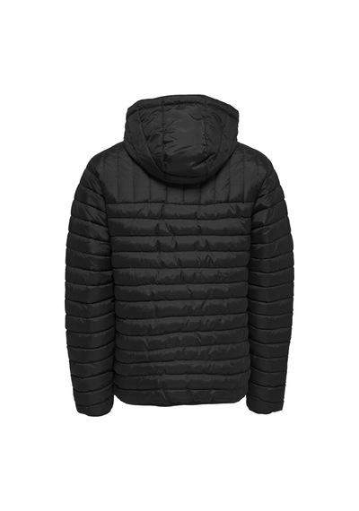 Jack & Jones Only & Sons Erkek Siyah Paul Quilted Hood Kapüşonlu Mont 22015121-blk