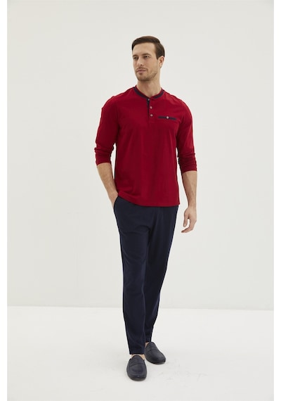 Kiğılı KG40001 Dörtlü Pijama Seti Koyu Bordo
