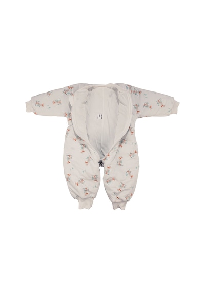 Bebegen Unisex Ekru Ördek Desenli Elyaf Dolgulu Uyku Tulumu 2.5 Tog Uyku Tulumu Çok Renkli