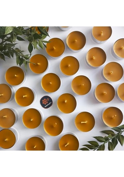 6 Adet Tealight Mum Doğal Petek Balmumu Mum Standart Boy Diğer
