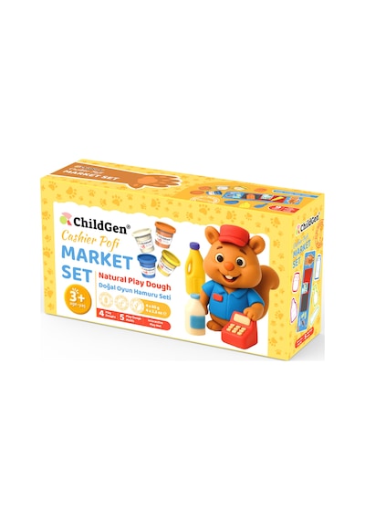Doğal Oyun Hamuru Sevimli Patiler - Market Set Çok  Renkli