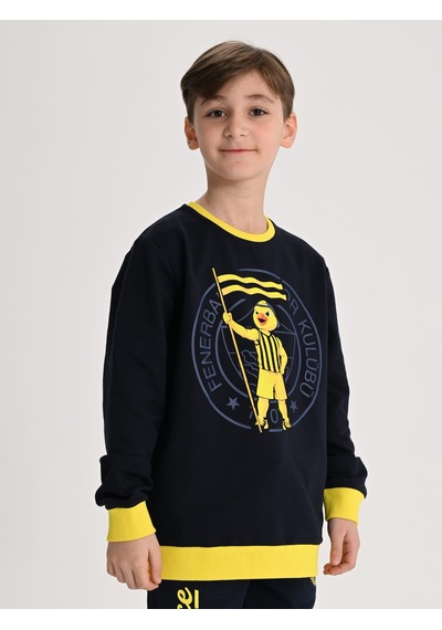 Fenerbahçe Lacivert Tribün Yellow Çocuk Sweatshirt Fb Laci Yeni