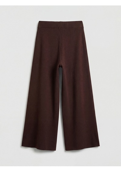 Lcw Modest Kahverengi Beli Lastikli Geniş Paça Kadın Triko Pantolon