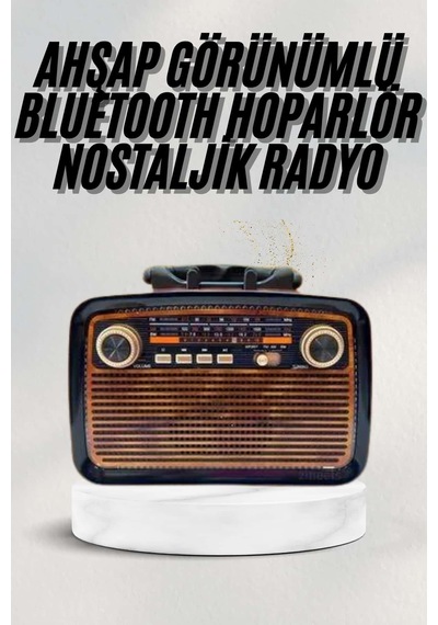 Bluetooth Hoparlör Ahşap Renk Vintage Işıklı Nostaljik Radyo Fm Ahşap Görünümlü - Lisinya