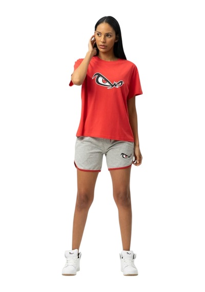 Kadın Bisiklet Yaka T-shirt Nfr-w50061 Kırmızı