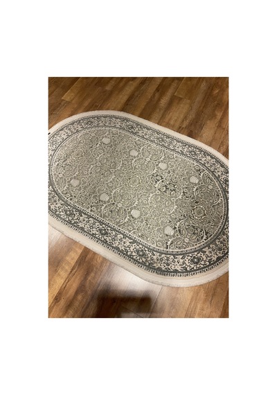Girit Gr00a Gri Oval Halı Çok Renkli