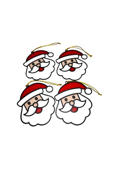 Yılbaşı Çam Ağacı Süsleri Neol Baba 4 Adet 9 X 9 Cm Noel Baba