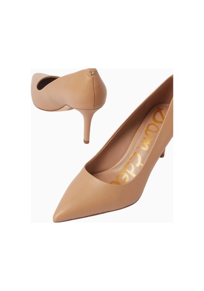 Sam Edelman Vienna 70 Bej Deri, Sivri Burun Orta Topuklu Kadın Pump