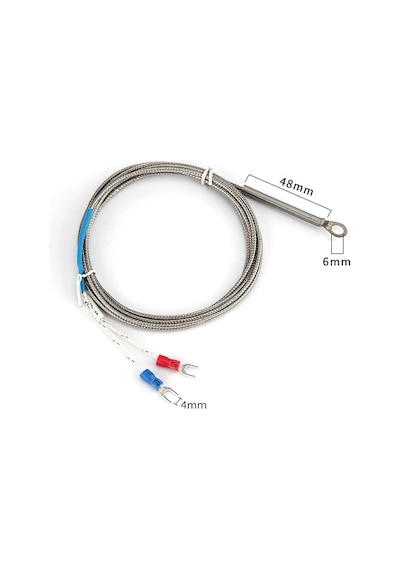 K Type Thermocouple 1 Metre Montaj Delikli Sıcaklık Isı Sensörü 0c/800c Paslanmaz Çelik Prob K Tip