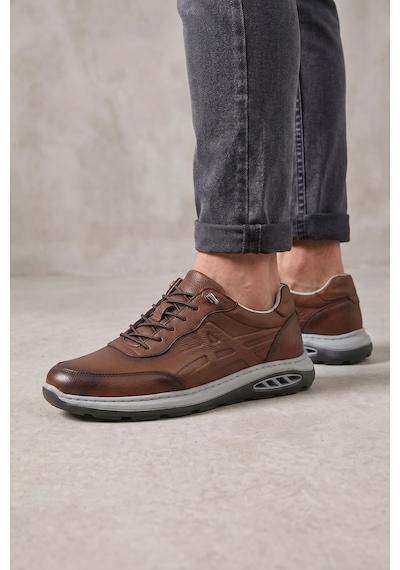 Letao Erkek Taba Yüksek Kalite Hakiki Deri Günlük Konfor Ayakkabı - Casual Sneaker