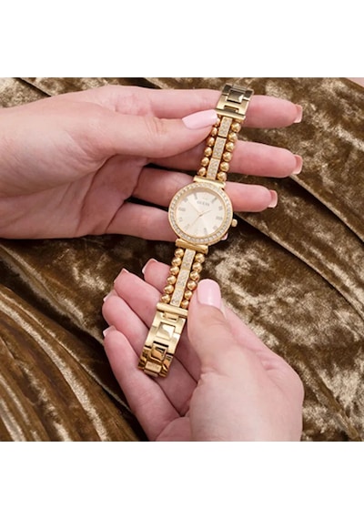 GUESS GUGW0401L2 ALTIN KAPLAMA TAŞLI BAYAN KOL SAATİ