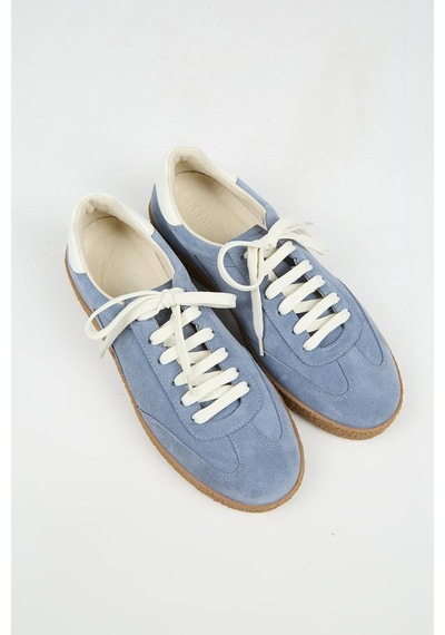 Krahe Palminteri 2 Erkek Hakiki Deri Bağcıklı Mavi-ekru Sneakers
