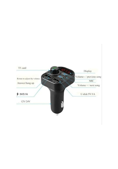 Carx9 Bluetooth Araç Kiti Fm Transmitter Çift Usb Çıkışlı Cn-41 N11.663
