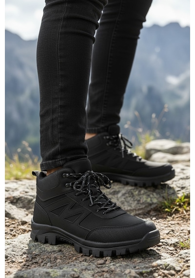 Khayt Paton Su Ve Soğuk Dayanıklı Erkek Kadın Outdoor Bot Ayakkabı Black