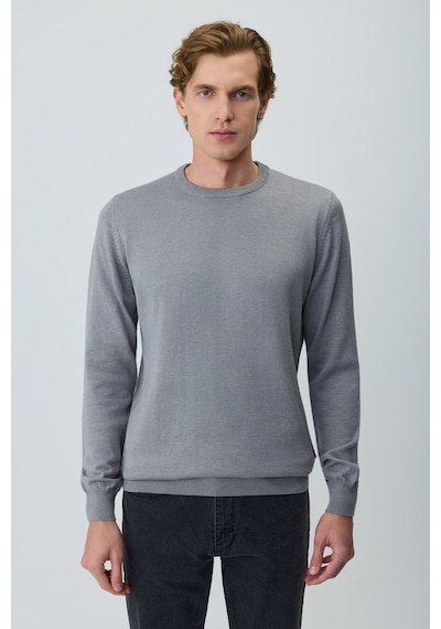 Morven Erkek Gri Basic Bisiklet Yaka Triko 27kc017005100 Gri