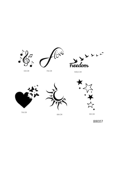 Airbrush Tattoo Sonsuz Kalpler Geçici Dövme Şablonu Seti Sadece Desen