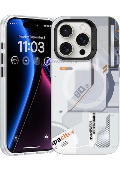 Apple Uyumlu iPhone 14 Pro Max Kılıf M-safe Şarj Özellikli Mekanik Benks Perspective Serisi Kapak Beyaz