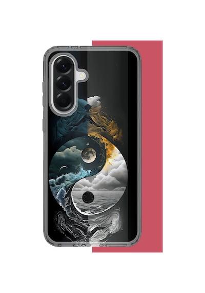 Samsung Galaxy A16 Uyumlu Yin Yang: Gece Ve Gündüz Baskılı Silikon Kılıf Renkli