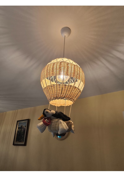 Uçan Balon Rattan Avize R30 Ekru