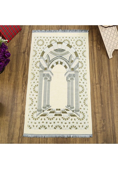 Medine Lüks Şönil Seccade Krem 66x116cm 520 Gr Çok Renkli