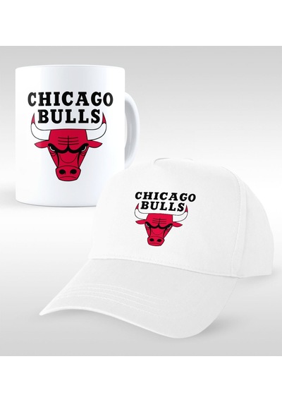 Nba Chicago Bulls Beyaz Kupa ve Şapka Seti