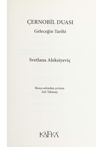Çernobil Duası - Geleceğin Tarihi: 2015 Nobel Edebiyat Ödülü Sku: Smgstkc0b2787c98