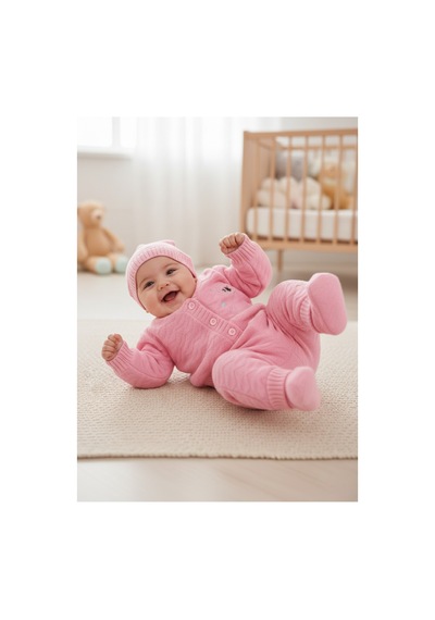 Veramoni Bebek Triko Takım Uzun Kollu 4 Parça Set 0-6 Ay Pembe