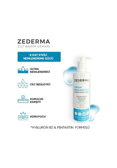 Zederma Yoğun Nemlendirici Cilt Bakım Kremi 8d 400ml