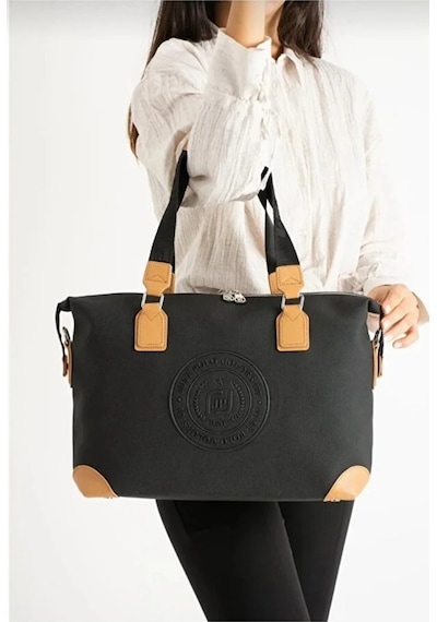 Just Polo Kadın Yeni Sezon Büyük Boy Lüks El Ve Omuz Çantası Shoulder Bag Ebat: 33 X 40 Cm Siyah - Taba 53141471