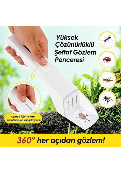 Valkyrie Böcek Yakalama Ve Gözlem Aparatı Şeffaf Hazneli 360 İnceleme Aracı Sarı