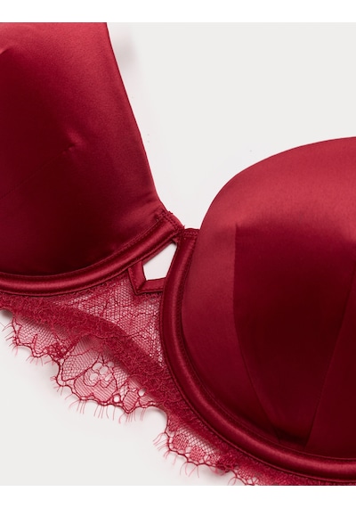 Marks & Spencer Dantelli Tel Destekli Sütyen T81006844F Kırmızı