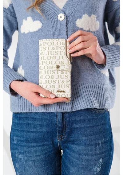 Just Polo Kadın 20 Kart Bölmeli Fermuarlı Ve Kapaklı Cüzdan Shopper Taş