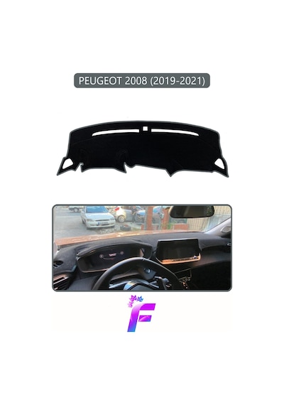 Peugeot 2008 2019-2021 Uyumlu Torpido Örtüsü Yansıma Önleyici Tam Koruma Kolay Montaj J2 Torpido Halısı