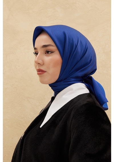 Silk Home Düz Shiny Eşarp - Saks - Saks