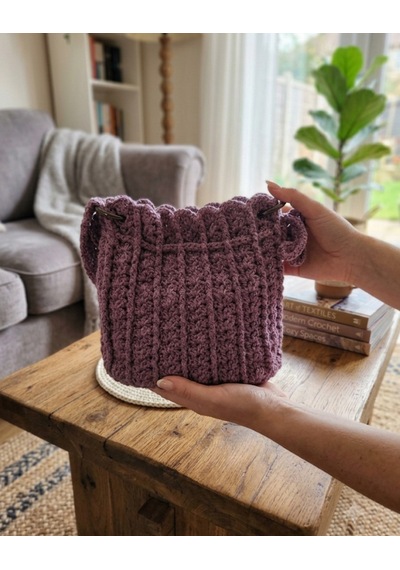 Alpinkutu El Örgüsü Kadın Çanta Pembe Mürdüm