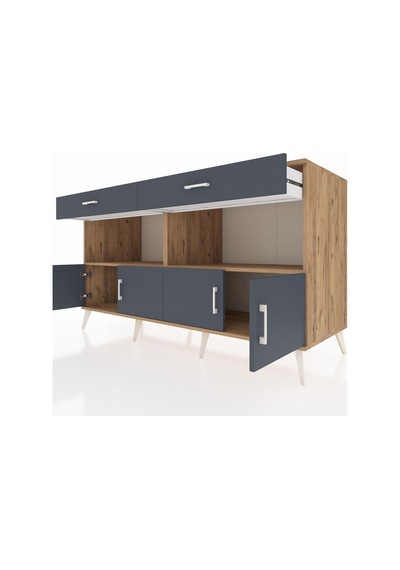 Kronos Konsol 2 Raflı 2 Çekmeceli 4 Kapaklı 176x59x99 Çam-antrasi Çam-antrasit Kronos Konsol 2 Raflı 2 Çekmeceli 4 Kapaklı 176x59x99 Çam-antrasi Çam-antrasit