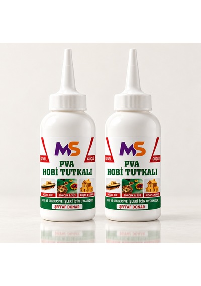 2 Adet Pva Hobi Tutkalı 150 Gram Şeffaf Hazır Ahşap Karton Kumaş Kağıt Uygulama Maket Yapıştırıcısı