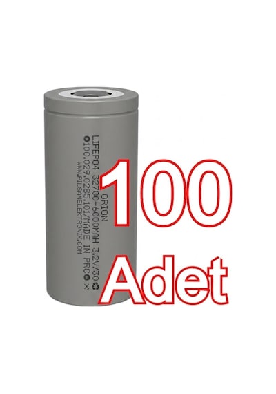 100 Adet Orion Ifr32700 3.2v 6000mah Lifepo4 Pil