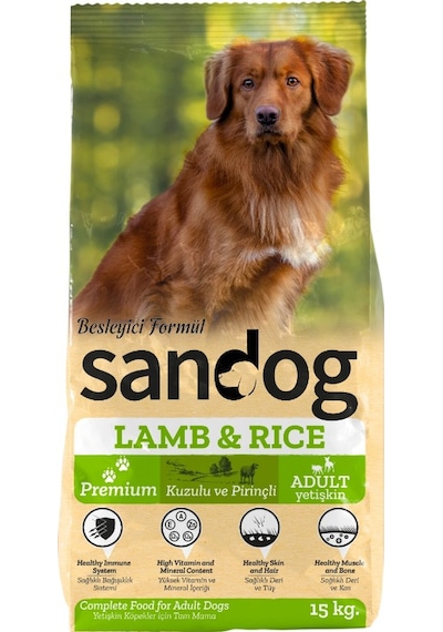 Sandog Kuzu & Pirinçli Yetişkin Köpek Maması 15 KG