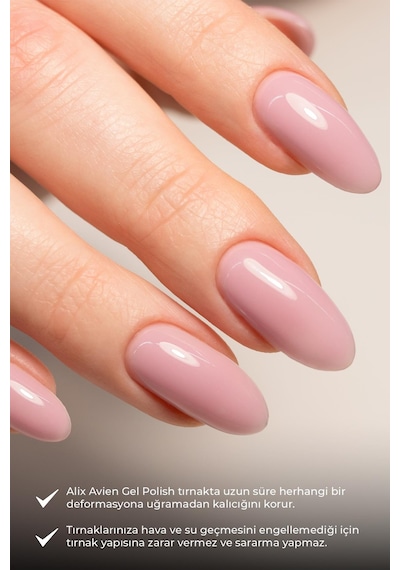 Alix Avien Açık Pembe Kalıcı Oje 55-yoğun Renk Veren Jel Oje 12 Ml-nail Uv Gel Polish 55