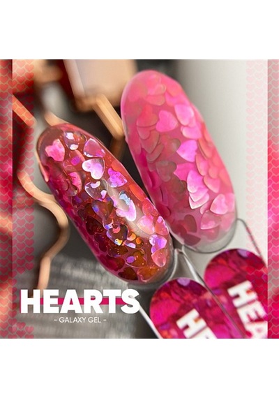 Nail Art Tasarım Jel Galaxy Hearts 5 Gr Pembe Işıltılı Nail Art Jeli Kırmızı