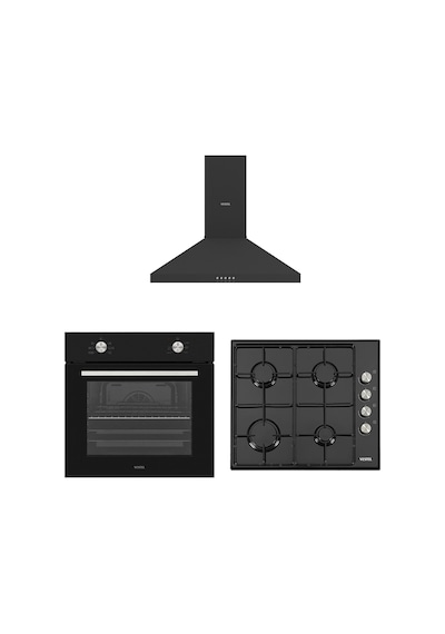Vestel AF-4661 YS AO-6004 YS-DG AD-60030 S Piramit Siyah Pratik Ankastre Set