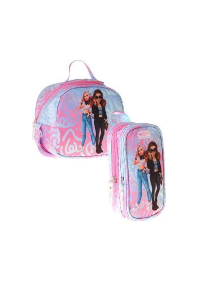 Wow Generation Kız Çocuk Wonderful Pembe - Turkuaz Thermo Beslenme Çantası Ve Kalemlik Seti - Setwg-w6070