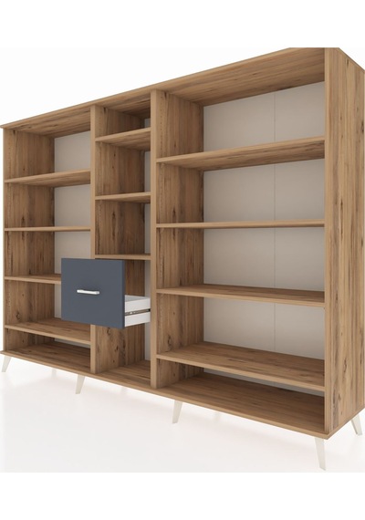Hyperion Dolap 11 Raflı 3 Çekmeceli 220x44x163 Çam-çam/antrasit Çam-çam/antrasit Hyperion Dolap 11 Raflı 3 Çekmeceli 220x44x163 Çam-çam/antrasit Çam-çam/antrasit