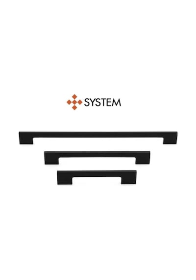 System Mobilya Kulbu Siyah Renk 320mm Kulp Sy8574 0320 Al6 Çok Renkli