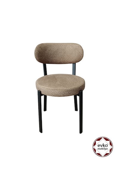 Evko Mobilya Smart Sandalye, Mutfak Salon Sandalyesi, 2 Adet Sandalye, Metal Sandalye, Yemek Sandalyesi, Otel Cafe Restoran Sandalyesi Kahverengi